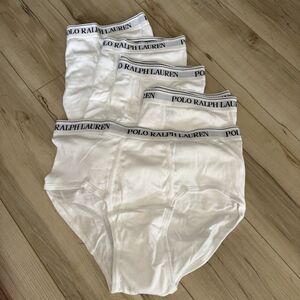 Polo Ralph Lauren White Cotton Classic Fit Briefs Size XL Lot Of 5 Pairs NWOT